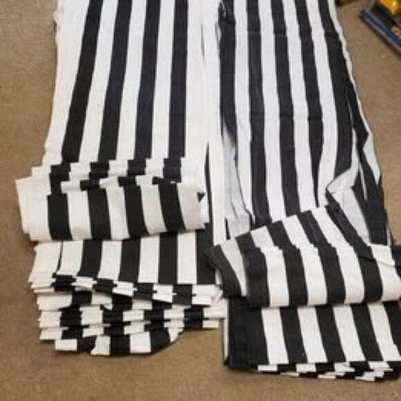 Black & white striped canvas panels 13pc.table runners, outdoor canopy curtain, - Picture 2 of 3